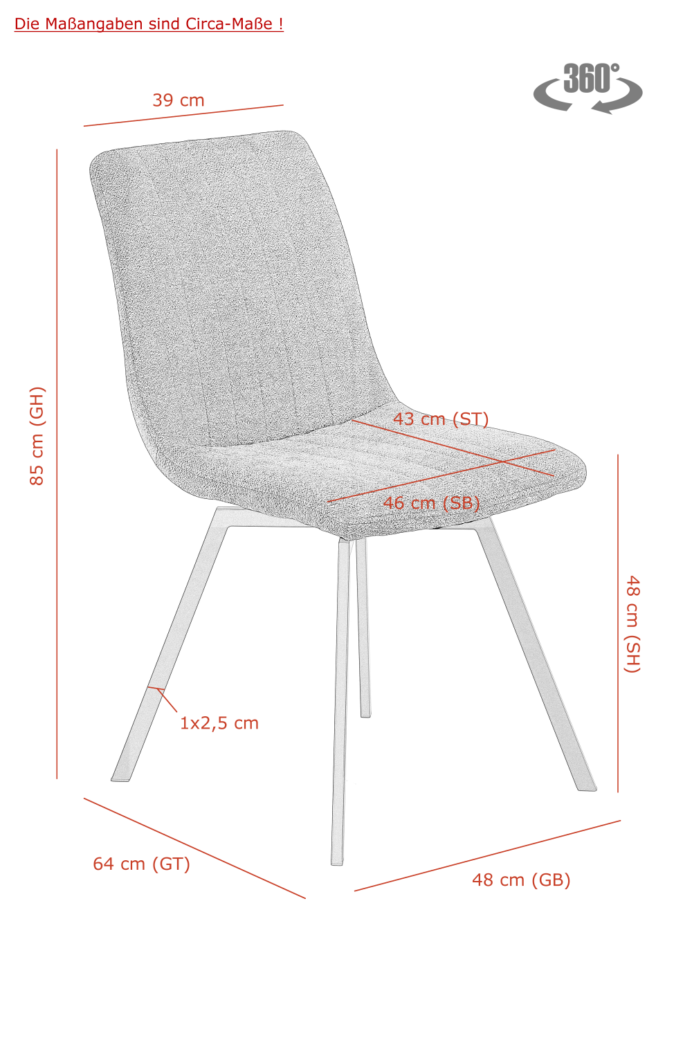 Стул  кухонный "Marion S" поворотный (АНТРАЦИТ 28 / ЧЁРНЫЙ)