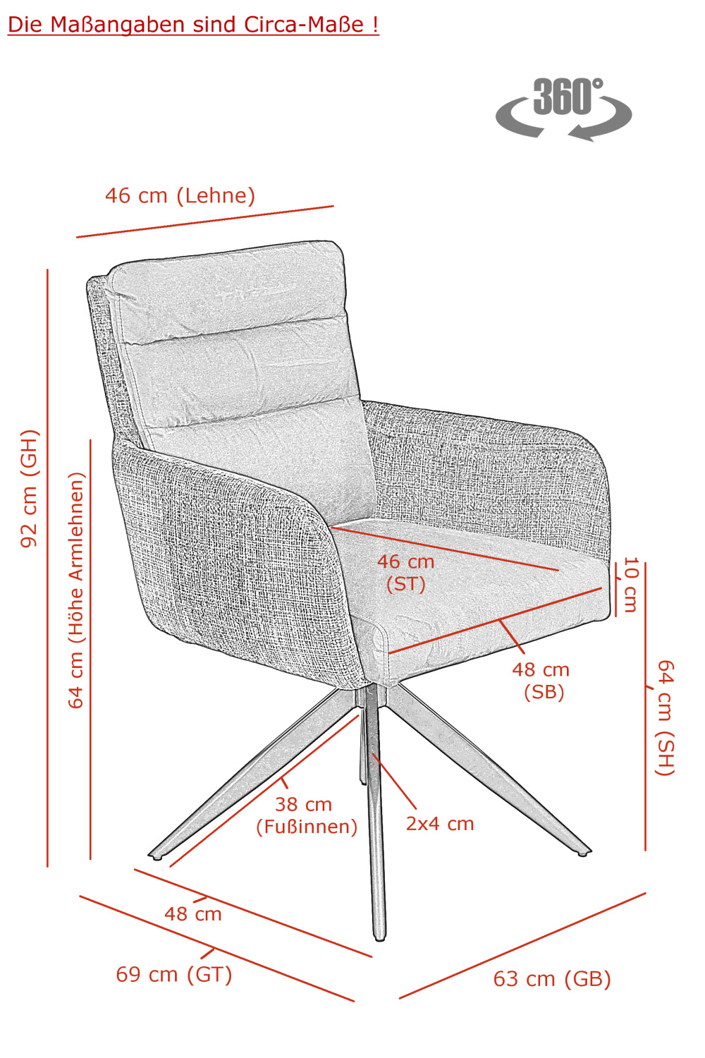 Кресло "Leandra S" поворотное  (АНТРАЦИТ / ЧЕРНЫЙ. Ш  XL 630 * Г 690 * В 920 мм)