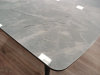 Стол обеденный L-156 раскладной. 1600-2000*900*760 (СТЕКЛО MARBLE LOOKING FINISH / ЧЕРНЫЙ МАТОВЫЙ. Размер 1600-2000мм * 900мм * 760 мм)