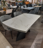 Стол обеденный "Элит 1" раскладной (КЕРАМИКА БЕЛЫЙ МАТОВЫЙ 118 TOP ALPINE WHITE / ЧЕРНЫЙ МАТОВЫЙ. Размер 1600-2240 мм *750 мм * 900 мм)