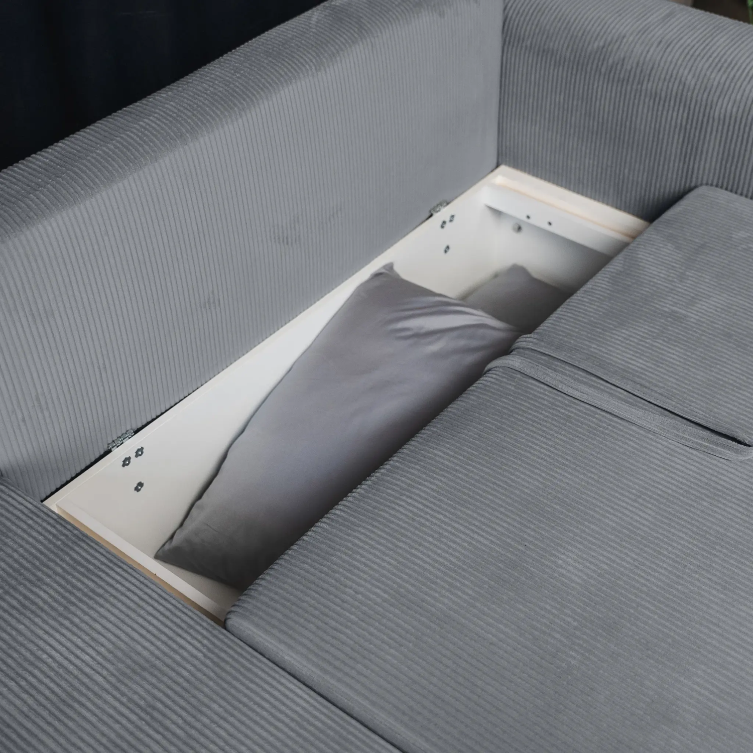 Диван угловой "ДОЛГОЖДАННЫЙ ОТПУСК" (CILIUM GREY. Размер 2480 мм * 1300 мм * 670 мм)