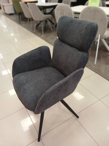 Стул "ТРИС 360" поворотный (BELLA 14 ANTRACITE / НОЖКИ ЧЕРНЫЕ)