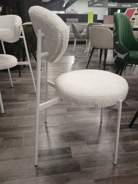 Стул кухонный "Лацио 2" (ALPINA SNOW РАГОЖКА / БЕЛЫЙ МУАР. Размер 500 мм * 600 мм * 900 мм )