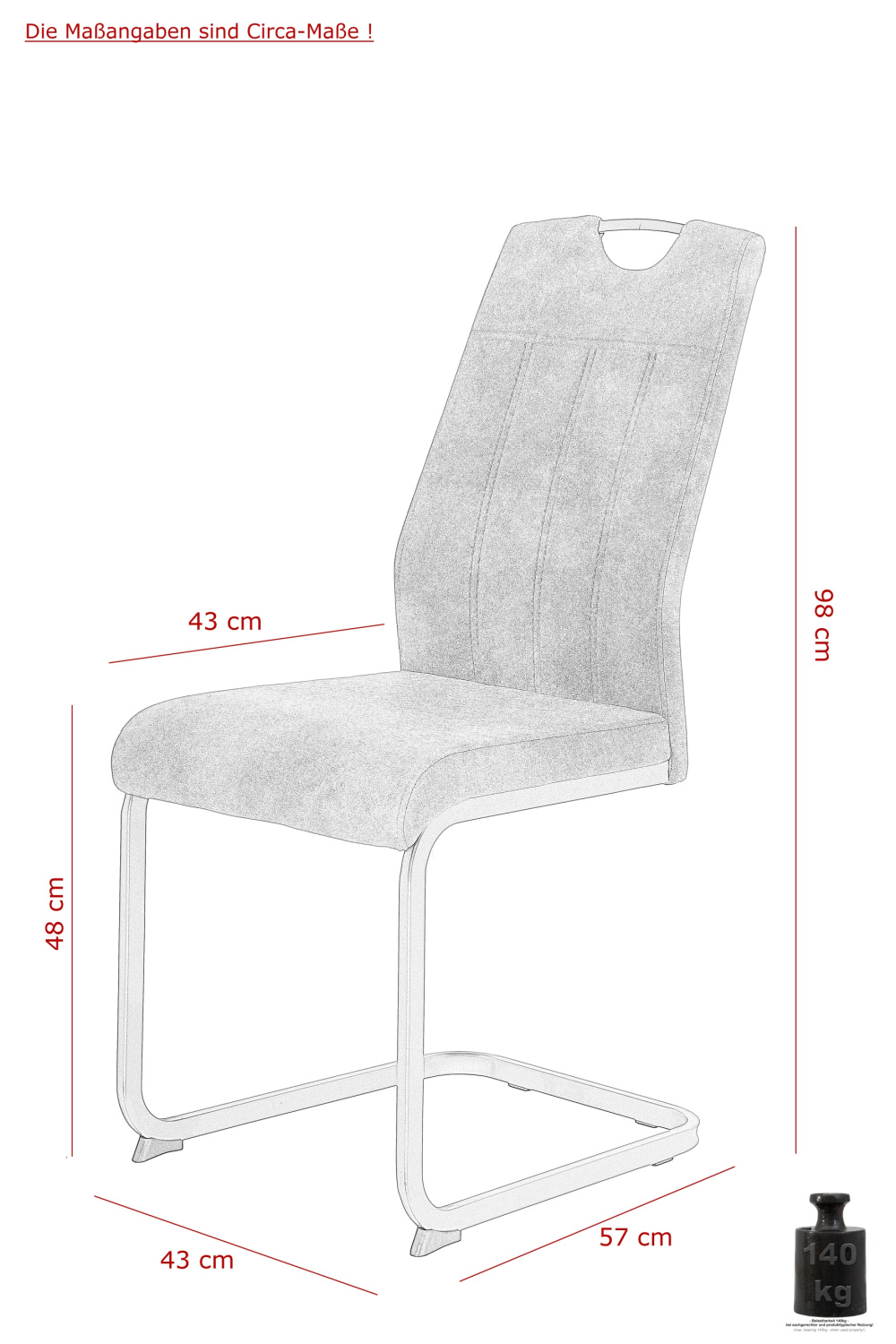 Стул кухонный "Christina II S" балансирующий (Цвет ВИНТАЖНЫЙ СЕРЫЙ 50 / СЕРЫЙ, Артикул 920357 50, Размер 440 мм * 980 мм * 610 мм)