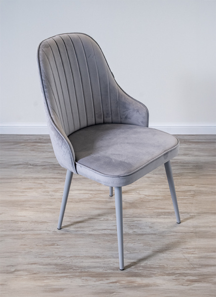 Стул кухонный "Турин"  (Цвет ТКАНЬ EVITA  ASH / СЕРЫЙ МУАР, Размер 510 мм * 920 мм * 480 мм)