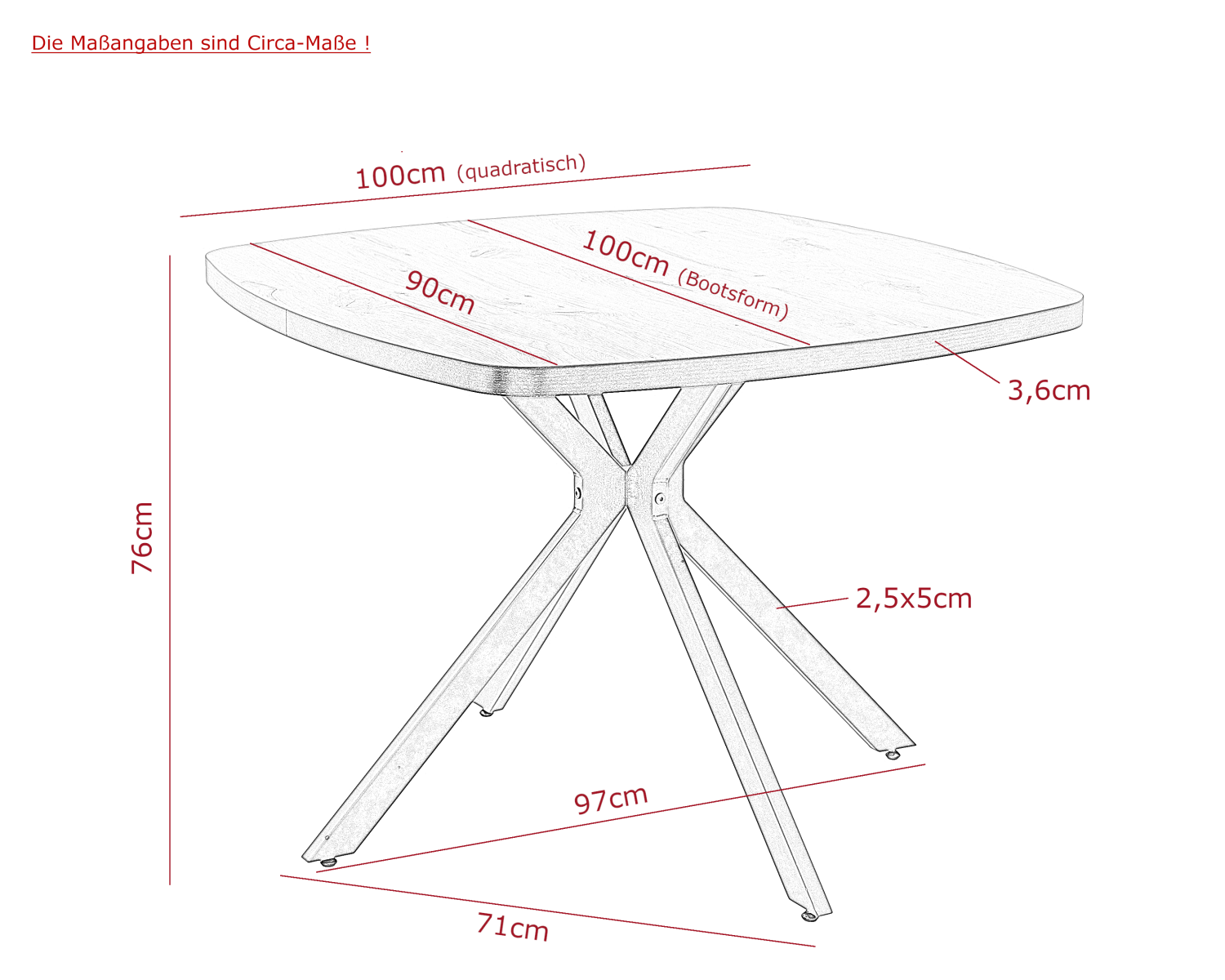 Стол обеденный "Rotterdаm T"  (ДУБ ВИКИНГ / ЧЕРНЫЙ. Размеры 1000 мм * 1000 мм * 750 мм)