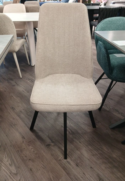 Стул "ЛОТОС 360" поворотный (BELLA 03 BEIGE / НОЖКИ ЧЕРНЫЕ)