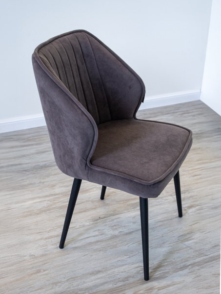 Стул кухонный "Император" (Цвет ВЕЛЮР DREAM STONE / ЧЁРНЫЙ МУАР, Размер 450 мм * 850 мм * 500 мм)