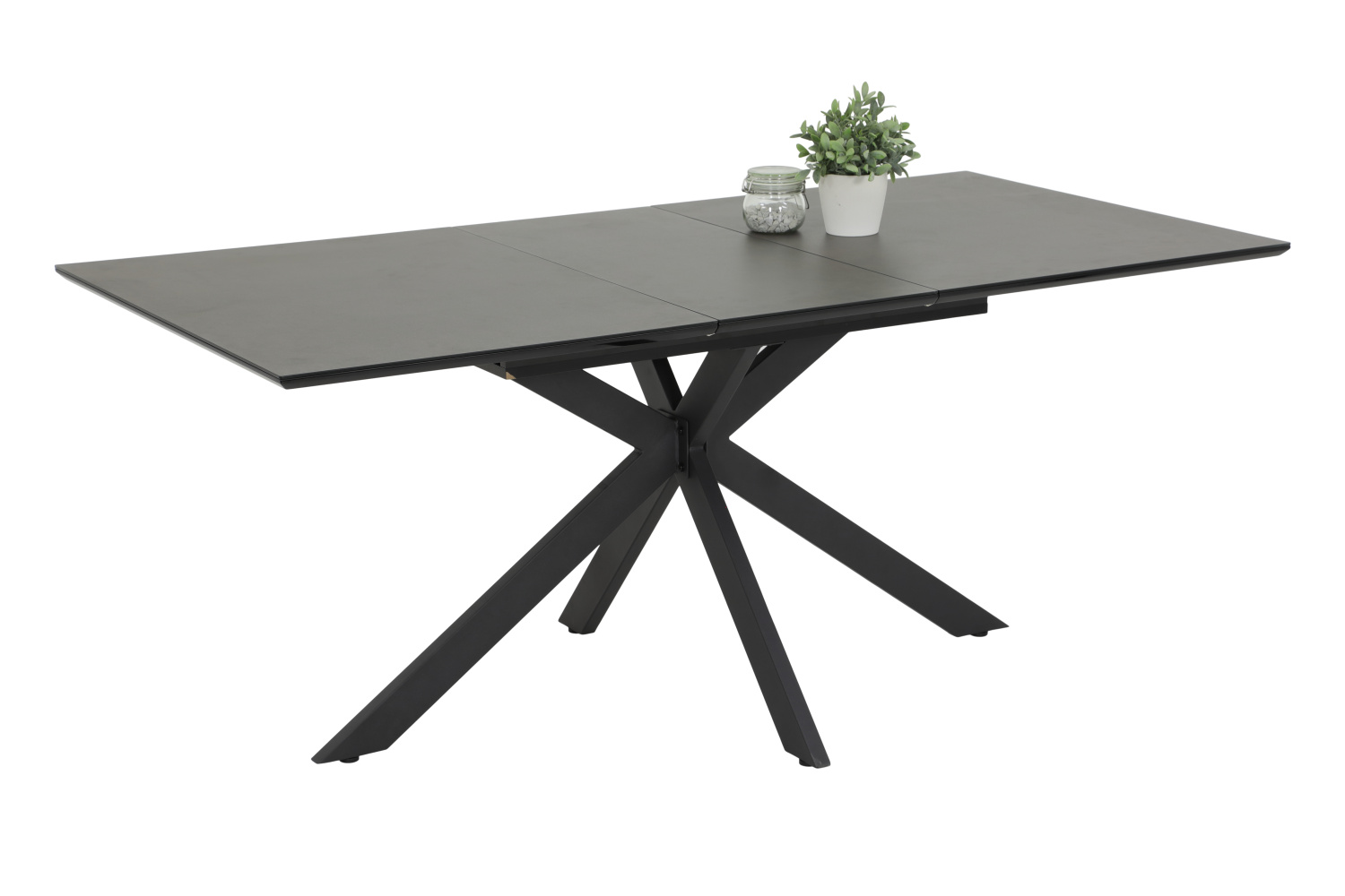 Стол обеденный раскладной FENJA II T  (СТЕКЛО / АНТРАЦИТ, 920612 83/28, 1400 мм - 1800 мм * 760 мм * 900 мм)