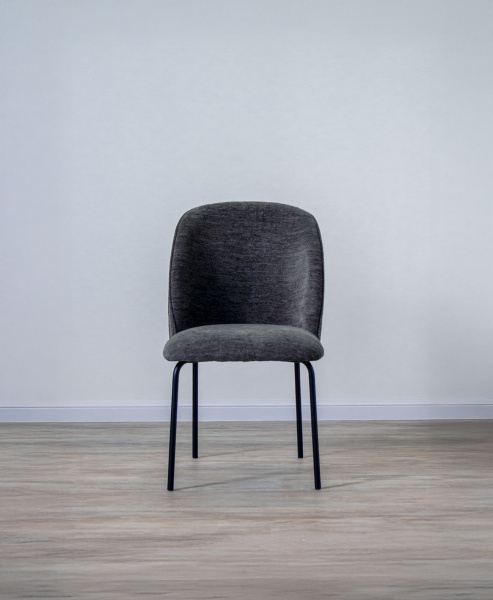 Стул кухонный DR-1255 (Цвет ТКАНЬ OTE ANGUS 458 СЕРЫЙ / ЧЁРНЫЙ МАТОВЫЙ, Размер 510 мм * 865 мм * 590 мм)