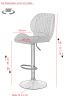 Стул барный "Laila H" вращающийся (Цвет СЕРЫЙ 50 / ЧЁРНЫЙ, Артикул 920589 50, Размер 420 мм * 510 мм * 960 - 1170 мм)