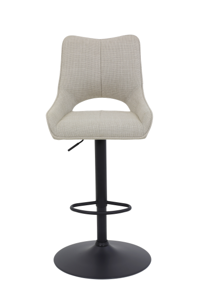 Стул барный "Rockport H" поворотный (БЕЖЕВЫЙ / ЧЕРНЫЙ. Ш 495 * Г 570 * В 980-1195 мм)